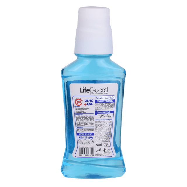 دهانشویه بزرگسال سفیدکننده (Silver Guard) برند لایف گارد با حجم 270 میلی لیتر - Image 3